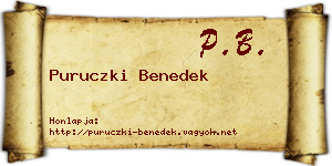 Puruczki Benedek névjegykártya
