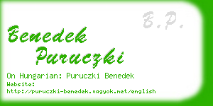 benedek puruczki business card